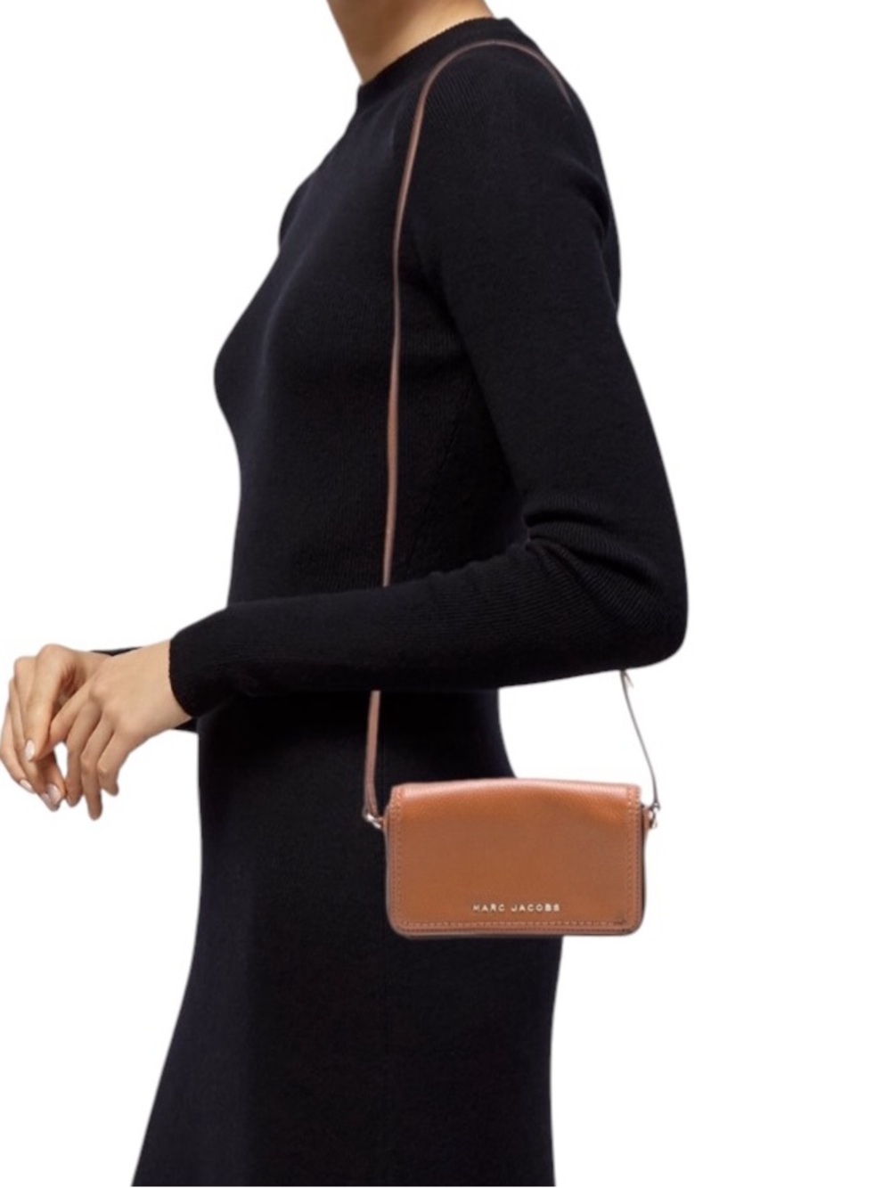 Marc Jacobs Leather Crossbody Bag Cognac